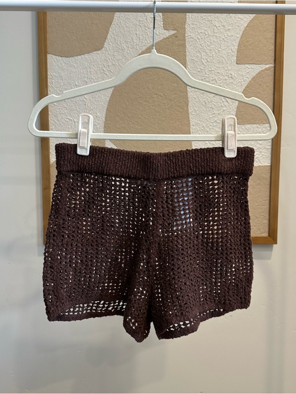 Crochet Knit Brown Shorts